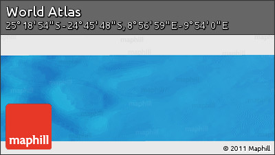 Physical Panoramic Map of the Area around 25° 2' 21" S, 9° 25' 30" E