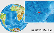 Physical Location Map of the area around 25° 31' 56" S, 0° 4' 30" E