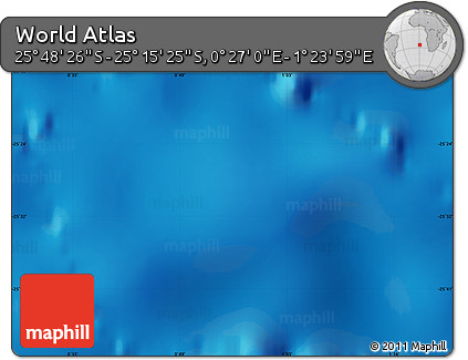 Physical Map of the Area around 25° 31' 56" S, 0° 55' 29" E