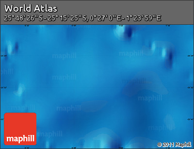 Physical Map of the Area around 25° 31' 56" S, 0° 55' 29" E