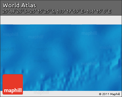 Physical 3D Map of the Area around 25° 31' 56" S, 103° 46' 30" E