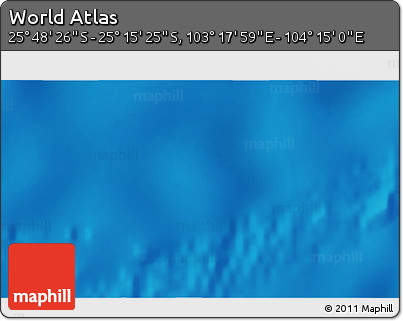 Physical 3D Map of the Area around 25° 31' 56" S, 103° 46' 30" E