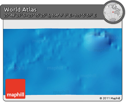 Physical 3D Map of the Area around 25° 31' 56" S, 104° 37' 30" E