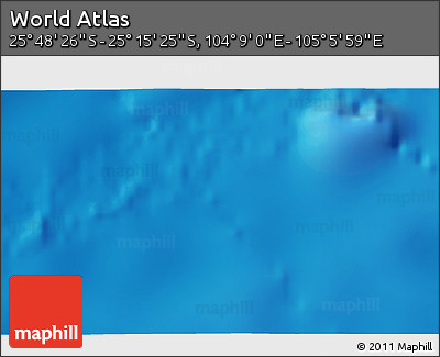 Physical 3D Map of the Area around 25° 31' 56" S, 104° 37' 30" E