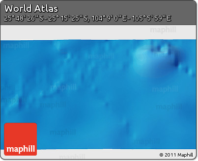Physical 3D Map of the Area around 25° 31' 56" S, 104° 37' 30" E