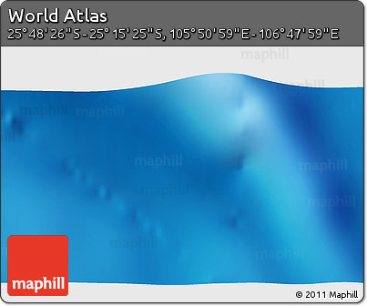 Physical 3D Map of the Area around 25° 31' 56" S, 106° 19' 29" E