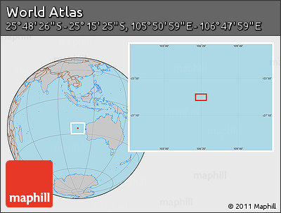 Gray Location Map of the Area around 25° 31' 56" S, 106° 19' 29" E