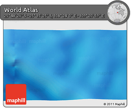 Shaded Relief 3D Map of the Area around 25° 31' 56" S, 108° 52' 30" E