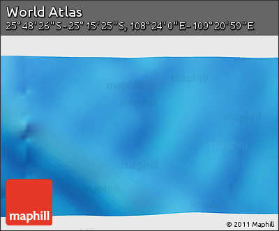 Shaded Relief 3D Map of the Area around 25° 31' 56" S, 108° 52' 30" E
