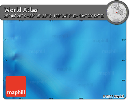 Physical Map of the Area around 25° 31' 56" S, 108° 52' 30" E