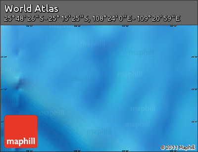 Physical Map of the Area around 25° 31' 56" S, 108° 52' 30" E