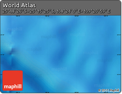 Physical Map of the Area around 25° 31' 56" S, 108° 52' 30" E