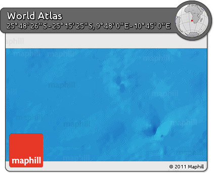 Shaded Relief 3D Map of the Area around 25° 31' 56" S, 10° 16' 30" E
