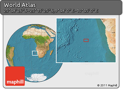 Satellite Location Map of the Area around 25° 31' 56" S, 10° 16' 30" E