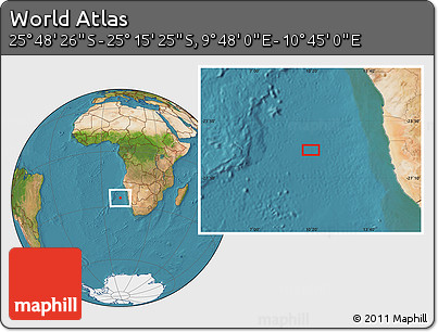 Satellite Location Map of the Area around 25° 31' 56" S, 10° 16' 30" E