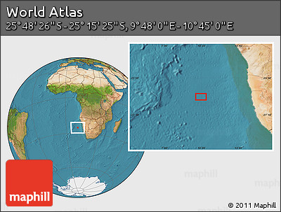 Satellite Location Map of the Area around 25° 31' 56" S, 10° 16' 30" E