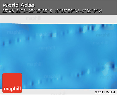 Physical 3D Map of the Area around 25° 31' 56" S, 10° 7' 30" W