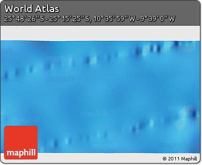 Physical 3D Map of the Area around 25° 31' 56" S, 10° 7' 30" W