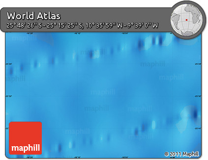 Physical Map of the Area around 25° 31' 56" S, 10° 7' 30" W