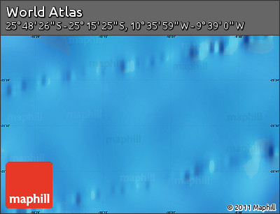 Physical Map of the Area around 25° 31' 56" S, 10° 7' 30" W