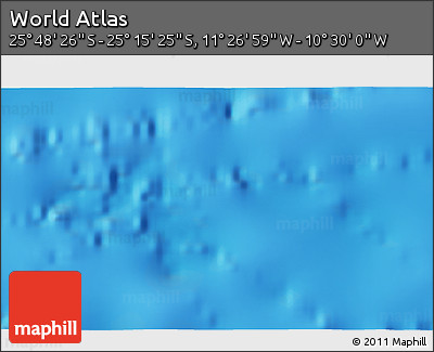 Physical 3D Map of the Area around 25° 31' 56" S, 10° 58' 29" W