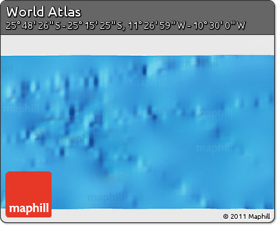 Physical 3D Map of the Area around 25° 31' 56" S, 10° 58' 29" W