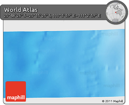 Physical 3D Map of the Area around 25° 31' 56" S, 110° 34' 29" E
