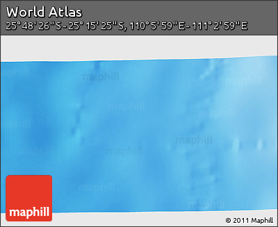 Physical 3D Map of the Area around 25° 31' 56" S, 110° 34' 29" E