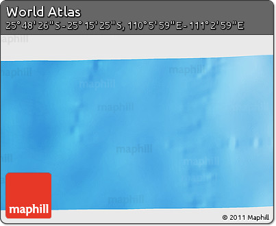 Physical 3D Map of the Area around 25° 31' 56" S, 110° 34' 29" E