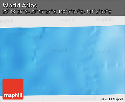 Shaded Relief 3D Map of the Area around 25° 31' 56" S, 110° 34' 29" E