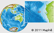 Physical Location Map of the area around 25° 31' 56" S, 110° 34' 29" E