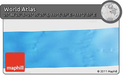 Physical Panoramic Map of the Area around 25° 31' 56" S, 110° 34' 29" E