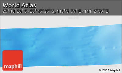 Physical Panoramic Map of the Area around 25° 31' 56" S, 110° 34' 29" E