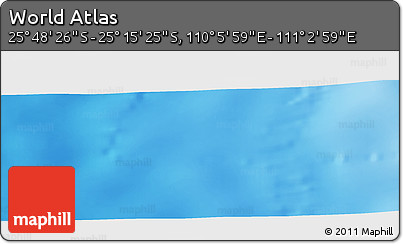 Physical Panoramic Map of the Area around 25° 31' 56" S, 110° 34' 29" E