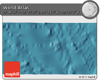 Satellite 3D Map of the Area around 25° 31' 56" S, 110° 25' 30" W