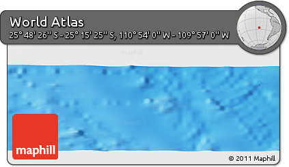 Physical Panoramic Map of the Area around 25° 31' 56" S, 110° 25' 30" W
