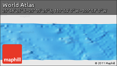 Physical Panoramic Map of the Area around 25° 31' 56" S, 110° 25' 30" W