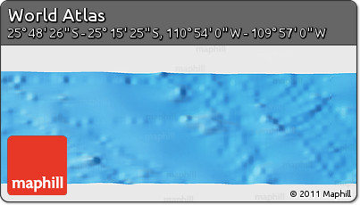 Physical Panoramic Map of the Area around 25° 31' 56" S, 110° 25' 30" W