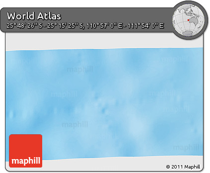 Physical 3D Map of the Area around 25° 31' 56" S, 111° 25' 30" E