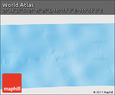 Physical 3D Map of the Area around 25° 31' 56" S, 111° 25' 30" E