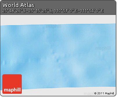 Physical 3D Map of the Area around 25° 31' 56" S, 111° 25' 30" E