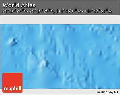 Physical 3D Map of the Area around 25° 31' 56" S, 111° 16' 30" W