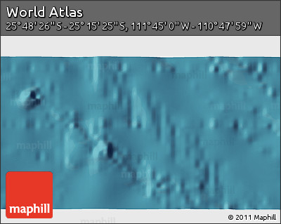 Satellite 3D Map of the Area around 25° 31' 56" S, 111° 16' 30" W