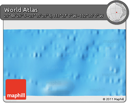 Physical 3D Map of the Area around 25° 31' 56" S, 112° 58' 29" W