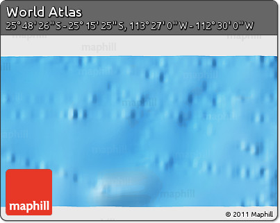 Physical 3D Map of the Area around 25° 31' 56" S, 112° 58' 29" W