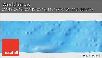Physical Panoramic Map of the Area around 25° 31' 56" S, 112° 58' 29" W