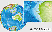 Physical Location Map of the area around 25° 31' 56" S, 113° 7' 30" E