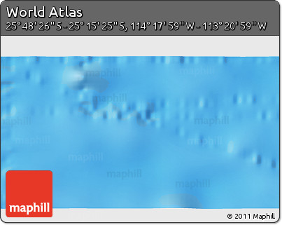 Physical 3D Map of the Area around 25° 31' 56" S, 113° 49' 29" W