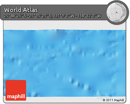 Physical 3D Map of the Area around 25° 31' 56" S, 114° 40' 30" W