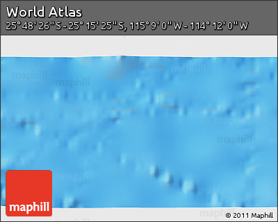 Physical 3D Map of the Area around 25° 31' 56" S, 114° 40' 30" W